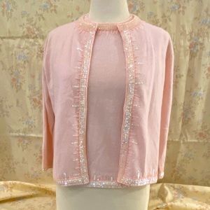 Exquisite Pastel Pink Sparkly Sweater Set